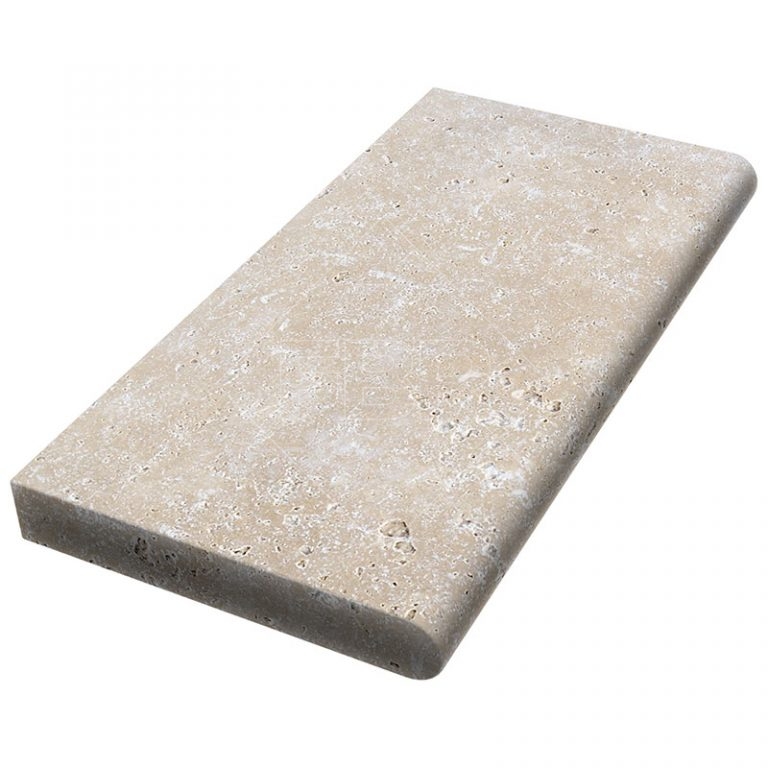 Ivory Tumbled Travertine Coping Cm Fbr Marble