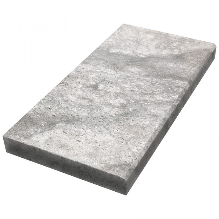 12x24 Silver Tumbled Travertine Modern Coping 5cm Fbr Marble Pavers Pool Copings Wall 