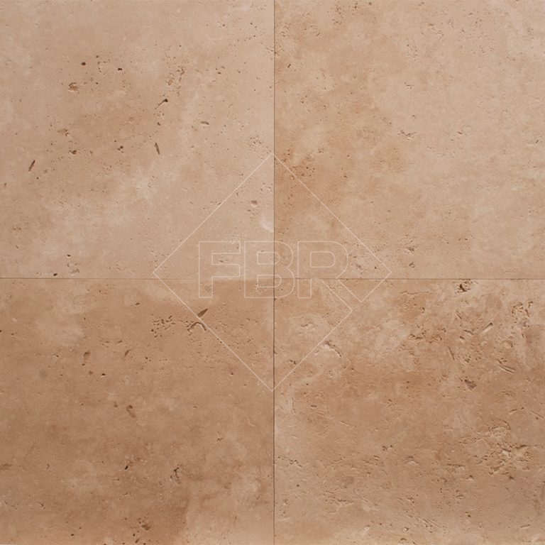 18x18 Ivory Brushed Unfilled Travertine Tile (1/2) | FBR Marble