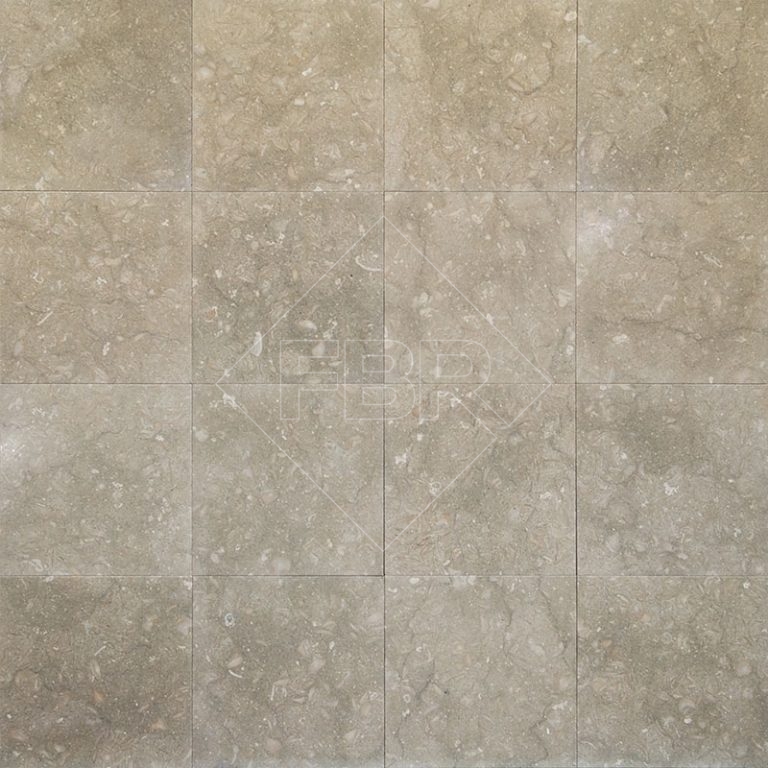 12×12 Seagrass Honed Beveled Limestone Tile (3/8) FBR Marble